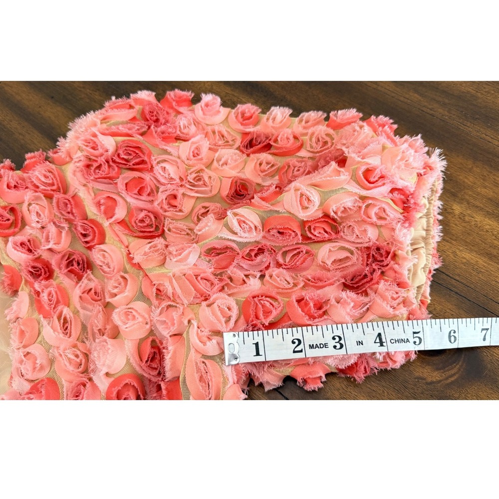 Born Supply XL Pink 3D Rosette Crop Top Tie Front Floral Coquette Blouse cropped - Picture 13 of 14